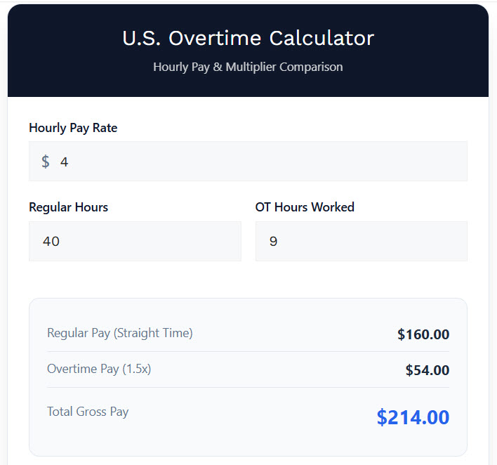 Overtime Pay Calculator